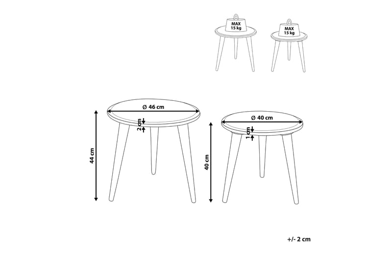 Fawn Settbord 46 cm - Lyst tre - Møbler - Bord - Avlastningsbord & sidobord - Settbord