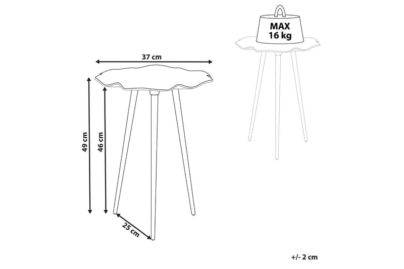 Fedor Sidebord 37 cm - Gull/Svart - Møbler - Bord - Avlastningsbord & sidobord - Lampebord & sidebord