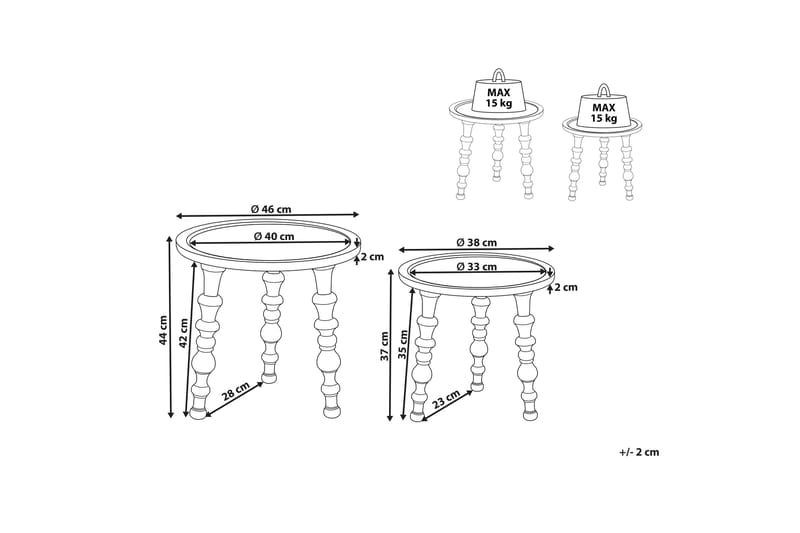 Feeney Sidebord 46 cm - Mørkt tre - Møbler - Bord - Avlastningsbord & sidobord - Lampebord & sidebord