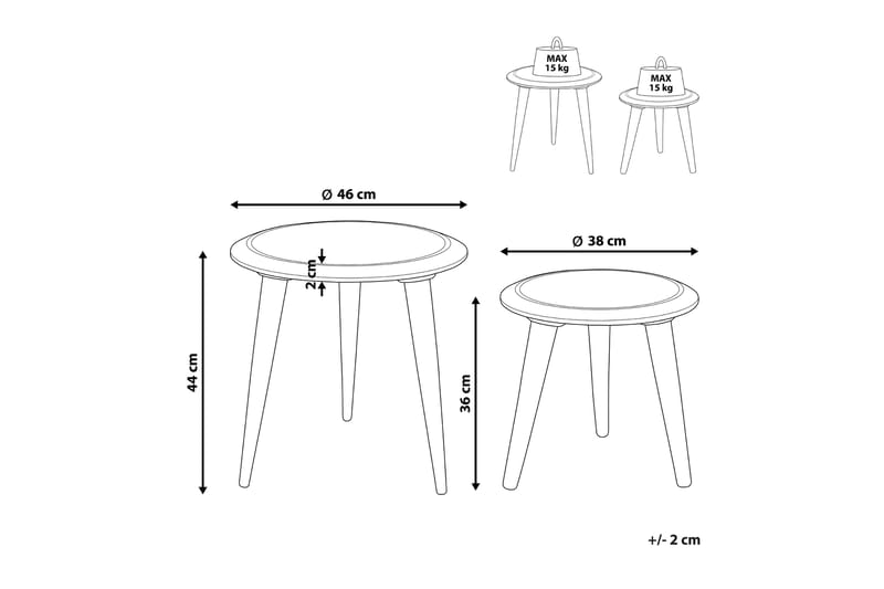 Fievel Settbord 46 cm - Mørkt tre - Møbler - Bord - Avlastningsbord & sidobord - Settbord