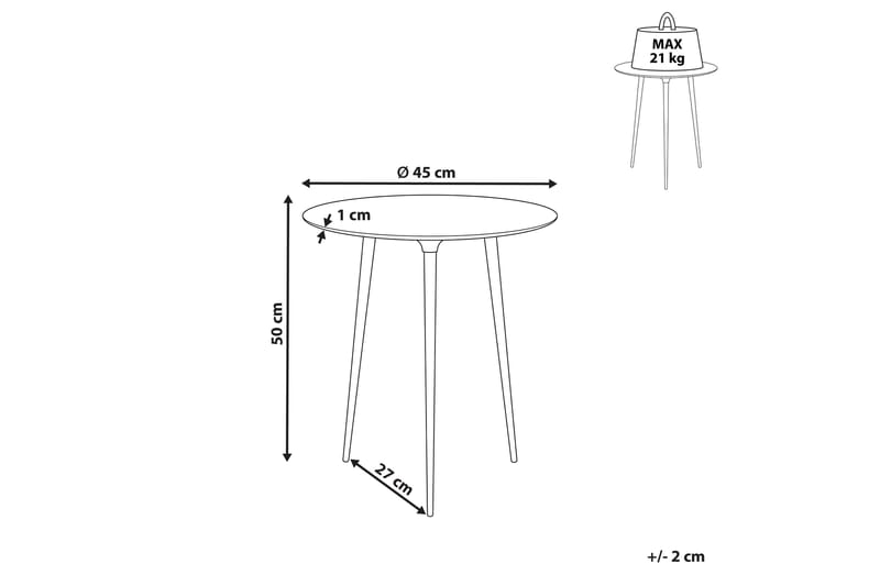 Fiore Sidebord 45 cm - Gull/Svart - Møbler - Bord - Avlastningsbord & sidobord - Lampebord & sidebord