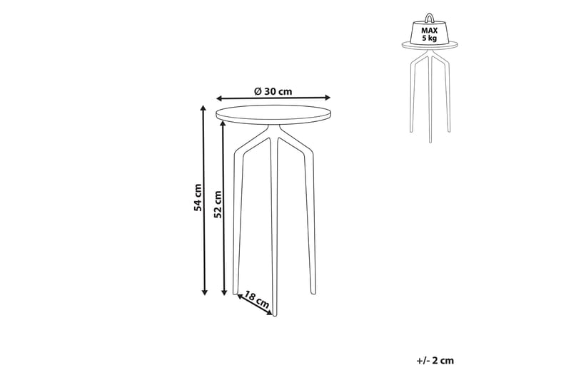 Fiori Sidebord 30 cm - Hvit/Gull - Møbler - Bord - Avlastningsbord & sidobord - Lampebord & sidebord