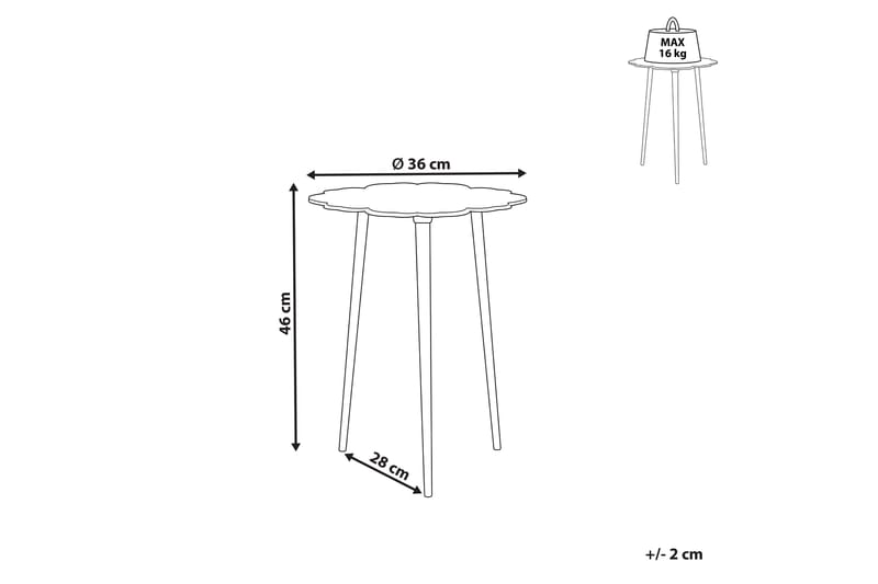 Firdaus Sidebord 36 cm - Sølv/Svart - Møbler - Bord - Avlastningsbord & sidobord - Lampebord & sidebord