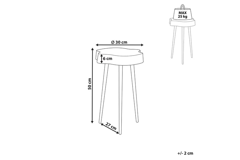 Floydine Sidebord 30 cm - Gull - Møbler - Bord - Avlastningsbord & sidobord - Lampebord & sidebord