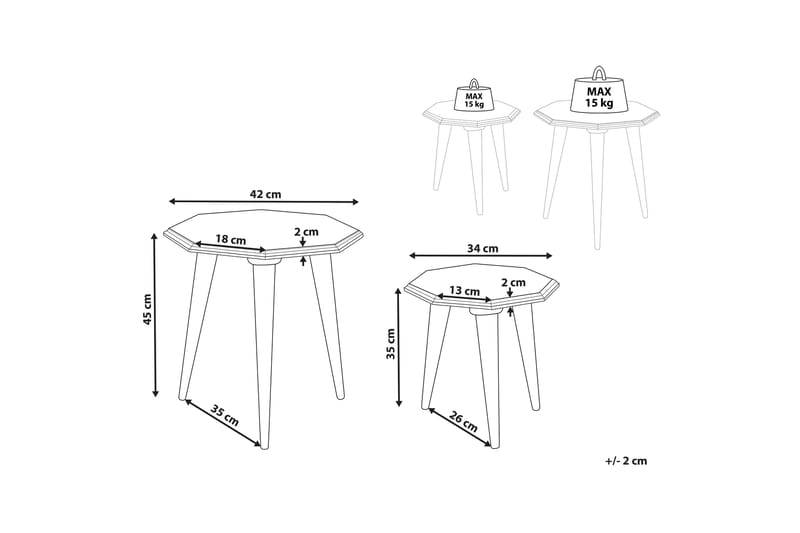 Forrester Settbord 42 cm - Blå - Møbler - Bord - Avlastningsbord & sidobord - Settbord