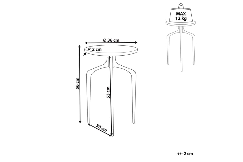 Fowler Sidebord 36 cm - Hvit/Svart - Møbler - Bord - Avlastningsbord & sidobord - Lampebord & sidebord