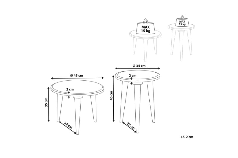 Freeda Settbord 45 cm - Grønn - Møbler - Bord - Avlastningsbord & sidobord - Settbord