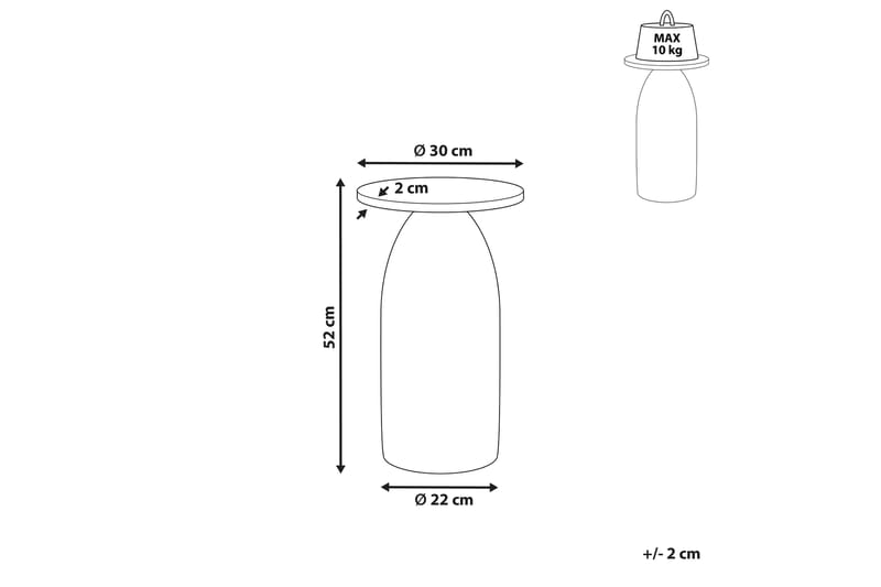 Gabby Sidebord 30 cm - Lyst tre/Gull - Møbler - Bord - Avlastningsbord & sidobord - Lampebord & sidebord