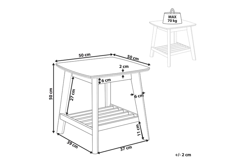 Gareth Sidebord 50 cm - Lyst tre - M�øbler - Bord - Avlastningsbord & sidobord - Lampebord & sidebord