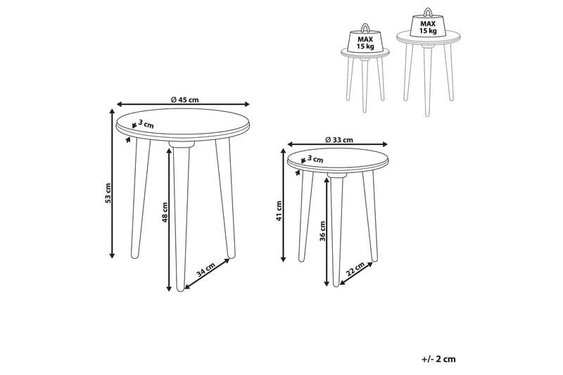 Garrett Settbord 45 cm - Grå - Møbler - Bord - Avlastningsbord & sidobord - Settbord