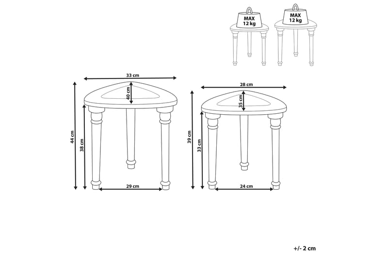 Gates Settbord 33 cm - Lyst tre - Møbler - Bord - Avlastningsbord & sidobord - Settbord