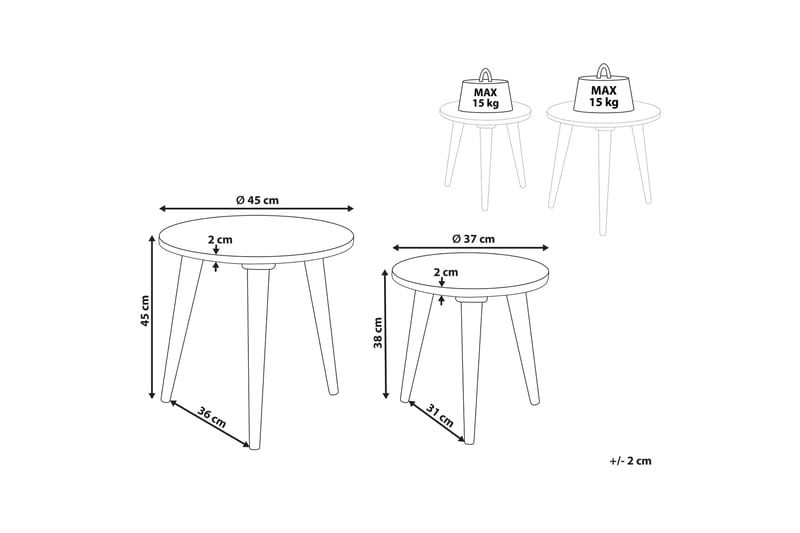 Gene Settbord 45 cm - Mørkt tre/Gull - Møbler - Bord - Avlastningsbord & sidobord - Settbord