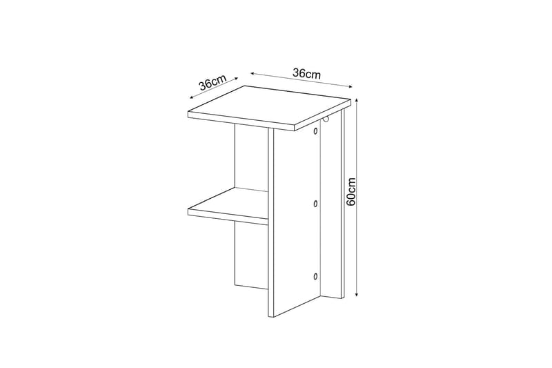 Gwyneth Nattbord 36 cm - Hvit - Møbler - Bord - Avlastningsbord & sidobord - Sengebord & nattbord