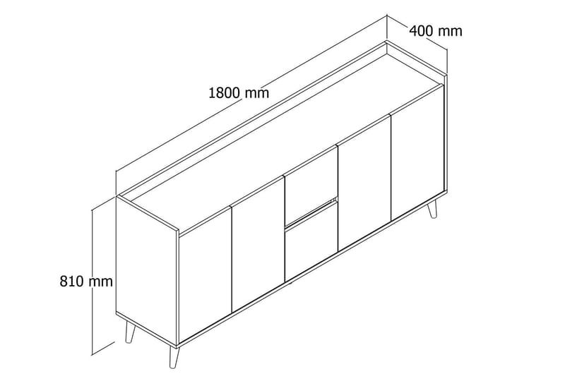 Konsollbord Anite 180 cm - Brun/Hvit - Møbler - Bord - Avlastningsbord & sidobord - Konsollbord & gangbord