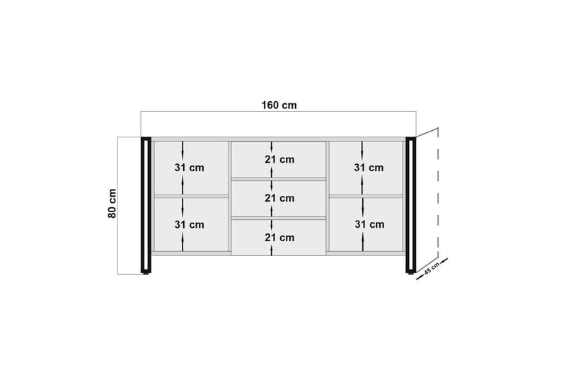 Konsollbord Arcasa 160 cm - Natur/Svart - Møbler - Bord - Avlastningsbord & sidobord - Konsollbord & gangbord