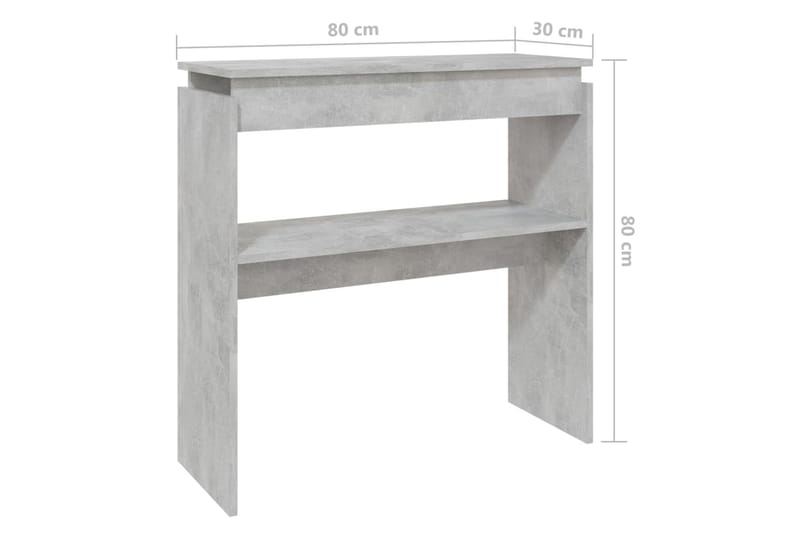 Konsollbord betonggrå 80x30x80 cm sponplate - Grå - Møbler - Bord - Avlastningsbord & sidobord - Konsollbord & gangbord