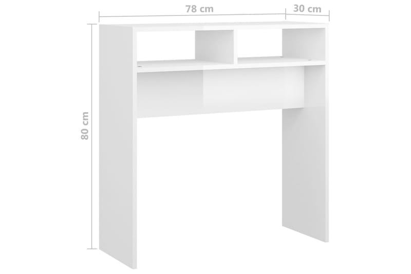 Konsollbord høyglans hvit 78x30x80 cm sponplate - Hvit - Møbler - Bord - Avlastningsbord & sidobord - Konsollbord & gangbord