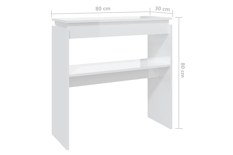 Konsollbord høyglans hvit 80x30x80 cm sponplate - Hvit - Konsollbord & gangbord - Avlastningsbord & sidobord - Entreoppbevaring
