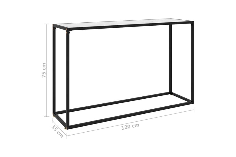 Konsollbord hvit 120x35x75 cm herdet glass - Hvit - Møbler - Bord - Avlastningsbord & sidobord - Konsollbord & gangbord