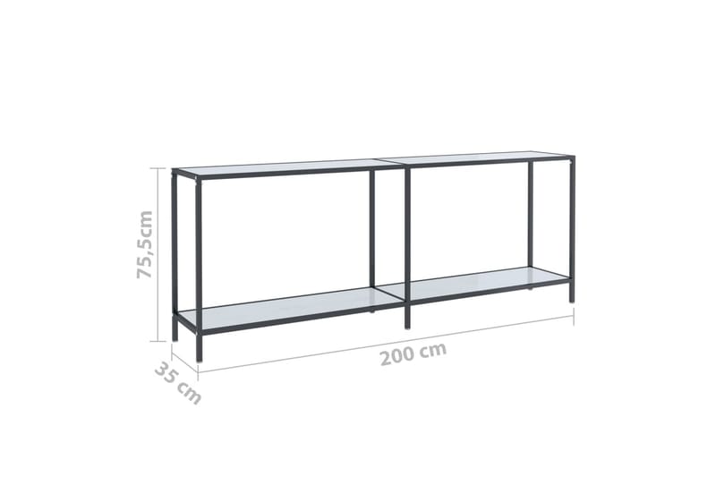 Konsollbord hvit 200x35x75,5 cm herdet glass - Hvit - Møbler - Bord - Avlastningsbord & sidobord - Konsollbord & gangbord