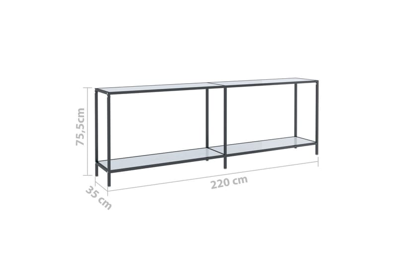 Konsollbord hvit 220x35x75,5 cm herdet glass - Hvit - Møbler - Bord - Avlastningsbord & sidobord - Konsollbord & gangbord