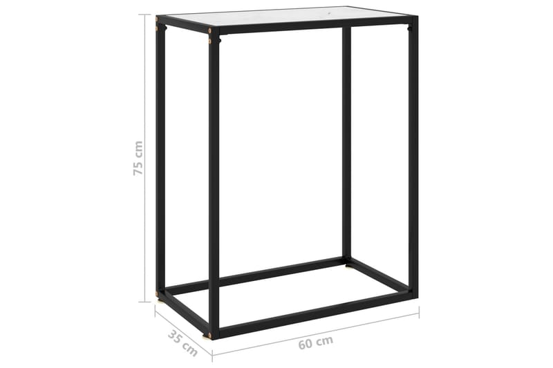 Konsollbord hvit 60x35x75 cm herdet glass - Hvit - Møbler - Bord - Avlastningsbord & sidobord - Konsollbord & gangbord