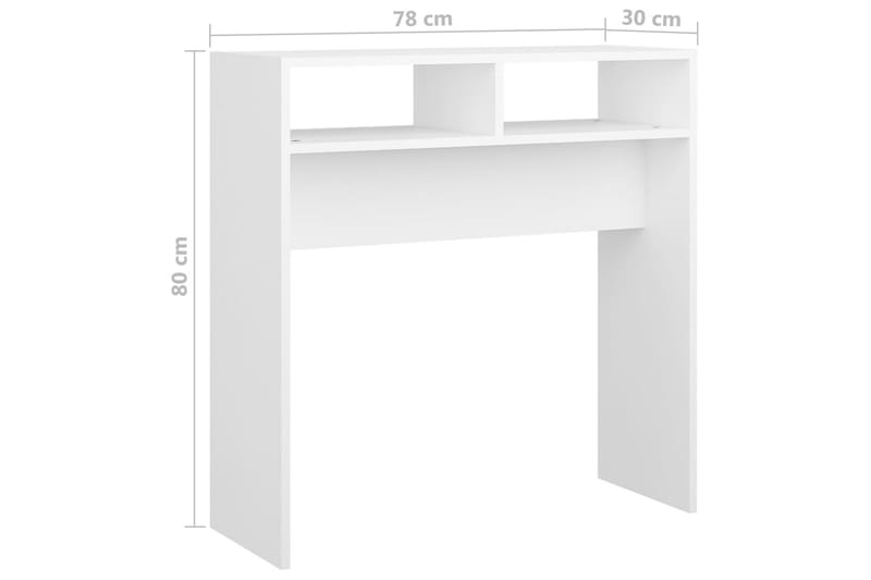 Konsollbord hvit 78x30x80 cm sponplate - Hvit - Møbler - Bord - Avlastningsbord & sidobord - Konsollbord & gangbord