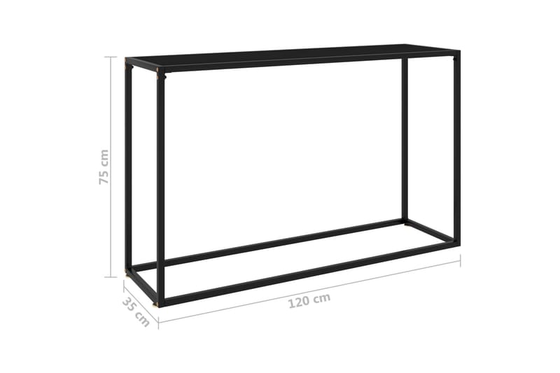 Konsollbord svart 120x35x75 cm herdet glass - Svart - Møbler - Bord - Avlastningsbord & sidobord - Konsollbord & gangbord