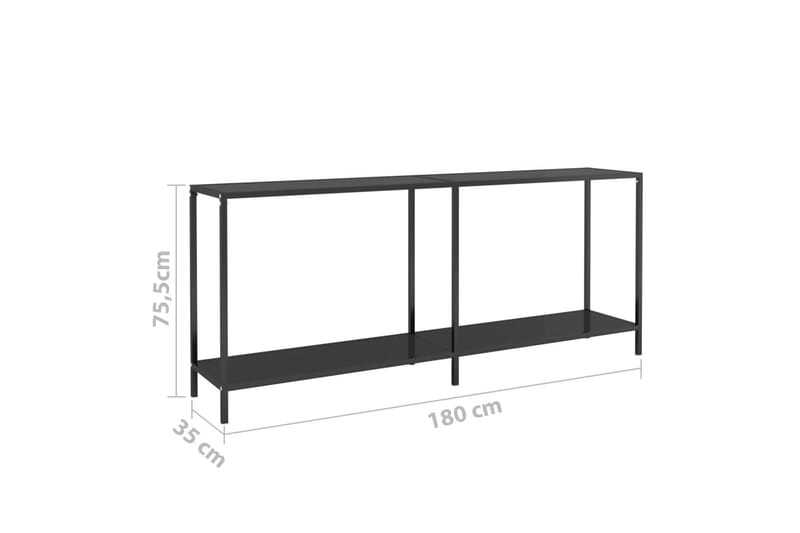 Konsollbord svart 180x35x75,5 cm herdet glass - Svart - Møbler - Bord - Avlastningsbord & sidobord - Konsollbord & gangbord