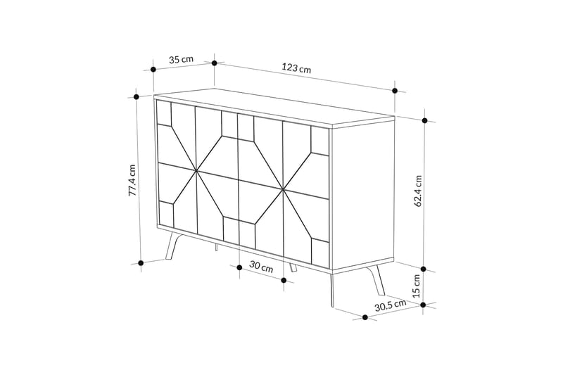 Konsollbord Urgby 123x62,4 cm - Hvit - Møbler - Bord - Avlastningsbord & sidobord - Konsollbord & gangbord