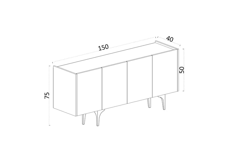 Konsollbord Urgby 150x75 cm - Blå - Møbler - Bord - Avlastningsbord & sidobord - Konsollbord & gangbord