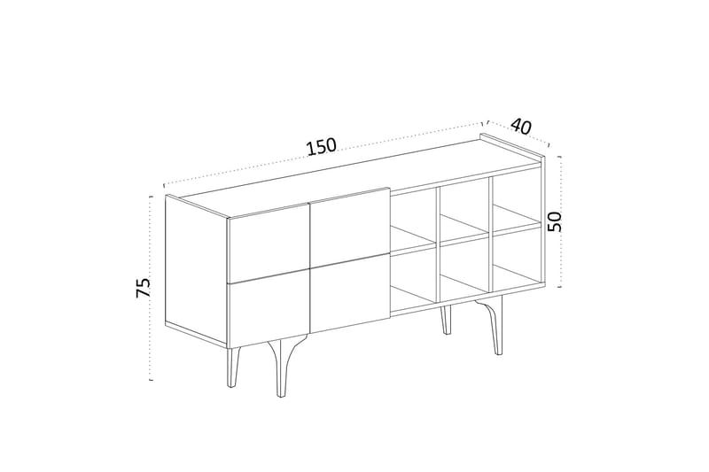 Konsollbord Urgby 150x75 cm - Hvit - Møbler - Bord - Avlastningsbord & sidobord - Konsollbord & gangbord