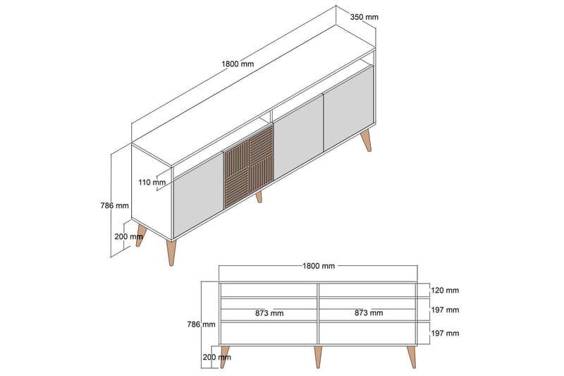 Konsollbord Urgby 180x78,6 cm - Brun - Møbler - Bord - Avlastningsbord & sidobord - Konsollbord & gangbord