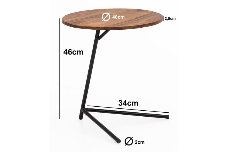 Avlastningsbord Nobleville 40 cm - Brun - Møbler - Bord - Avlastningsbord & sidobord - Lampebord & sidebord