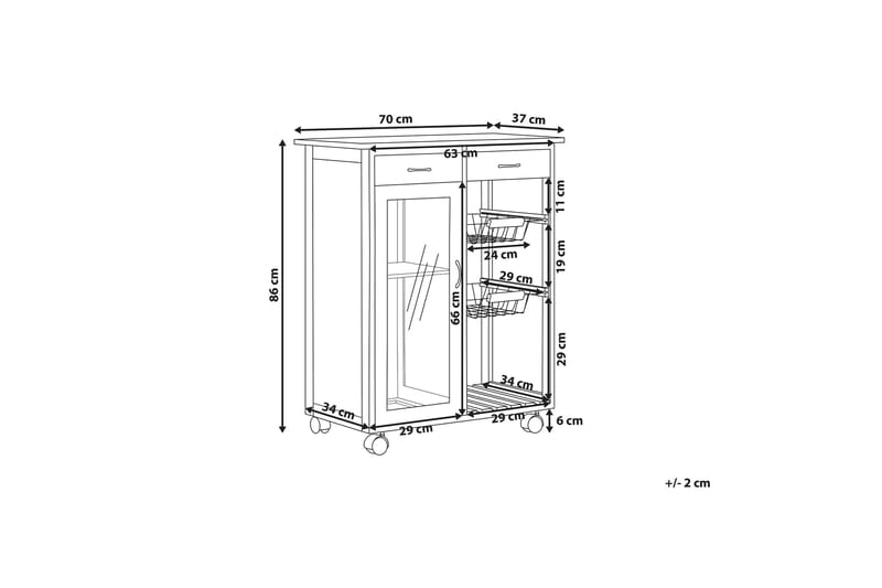 Serveringsbord Andonno 70 cm - Svart - Lampebord & sidebord - Brettbord og småbord