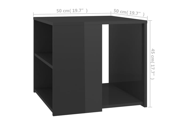 Sidebord høyglans grå 50x50x45 cm sponplate - Grå - Møbler - Bord - Avlastningsbord & sidobord - Lampebord & sidebord