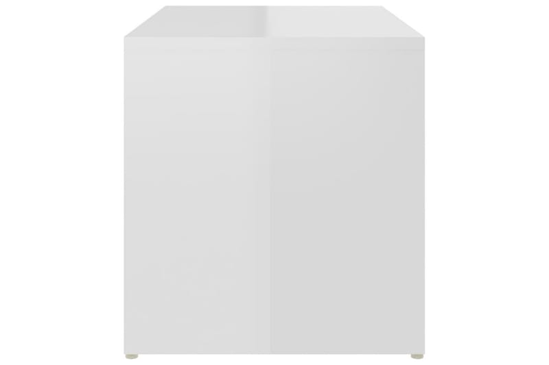 Sidebord høyglans hvit 59x36x38 cm sponplate - Hvit - Møbler - Bord - Avlastningsbord & sidobord - Lampebord & sidebord