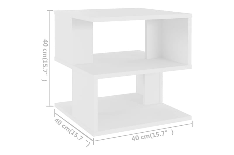 Sidebord hvit 40x40x40 cm sponplate - Hvit - Møbler - Bord - Avlastningsbord & sidobord - Lampebord & sidebord