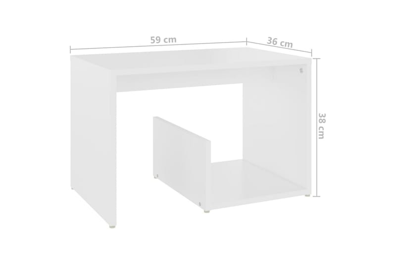 Sidebord hvit 59x36x38 cm sponplate - Hvit - Møbler - Bord - Avlastningsbord & sidobord - Lampebord & sidebord