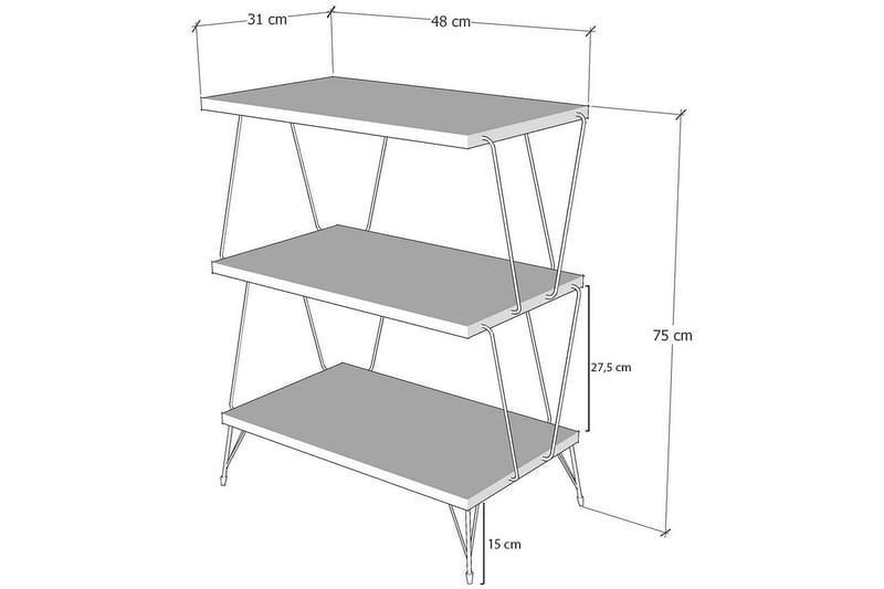 Sidebord Igazz 48 cm - Natur / Svart - Møbler - Bord - Avlastningsbord & sidobord - Lampebord & sidebord