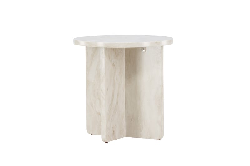 Travertin Sidebord Ålesund 50 cm - Beige - Møbler - Bord - Avlastningsbord & sidobord - Lampebord & sidebord