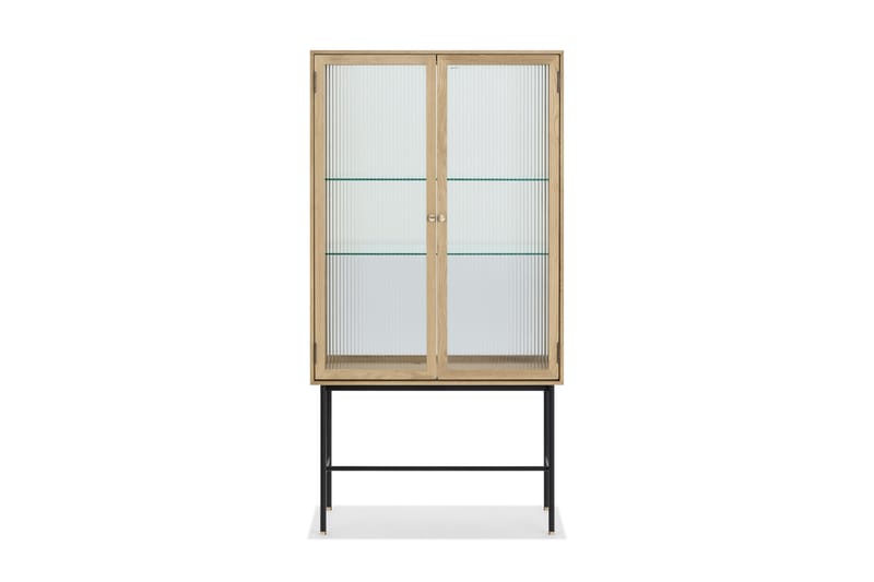 Vitrineskap Karyk 42 cm dybde 80 cm bredde 155 cm høyde - Natur - Møbler - Bord - Avlastningsbord & sidobord - Lampebord & sidebord