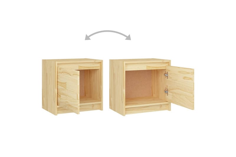 Nattbord 2 stk 40x30,5x40 cm heltre furu - Brun - Møbler - Bord - Avlastningsbord & sidobord - Sengebord & nattbord