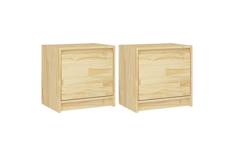 Nattbord 2 stk 40x30,5x40 cm heltre furu - Brun - Møbler - Bord - Avlastningsbord & sidobord - Sengebord & nattbord