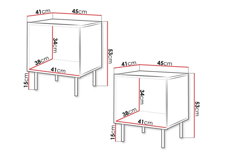 Nattbord Hammarstrand 45 cm - Valnøtt - Møbler - Bord - Avlastningsbord & sidobord - Sengebord & nattbord