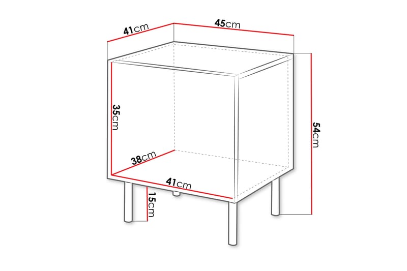 Nattbord Langela 45 cm - Kashmir - Møbler - Bord - Avlastningsbord & sidobord - Sengebord & nattbord