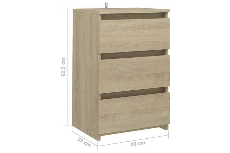 Nattbord sonoma eik 40x35x62,5 cm sponplate - Brun - Møbler - Bord - Avlastningsbord & sidobord - Sengebord & nattbord