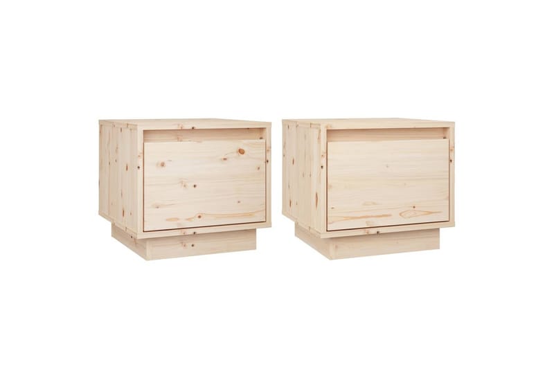 Nattbord 2 stk 35x34x32 cm heltre furu - Brun - Møbler - Bord - Avlastningsbord & sidobord - Sengebord & nattbord