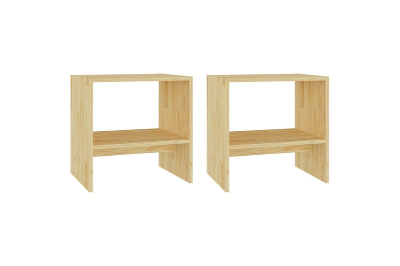 Nattbord 2 stk 40x30,5x40 cm heltre furu - Brun - Møbler - Bord - Avlastningsbord & sidobord - Sengebord & nattbord