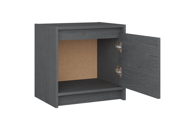 Nattbord 2 stk 40x30,5x40 cm heltre furu - Grå - Møbler - Bord - Avlastningsbord & sidobord - Sengebord & nattbord